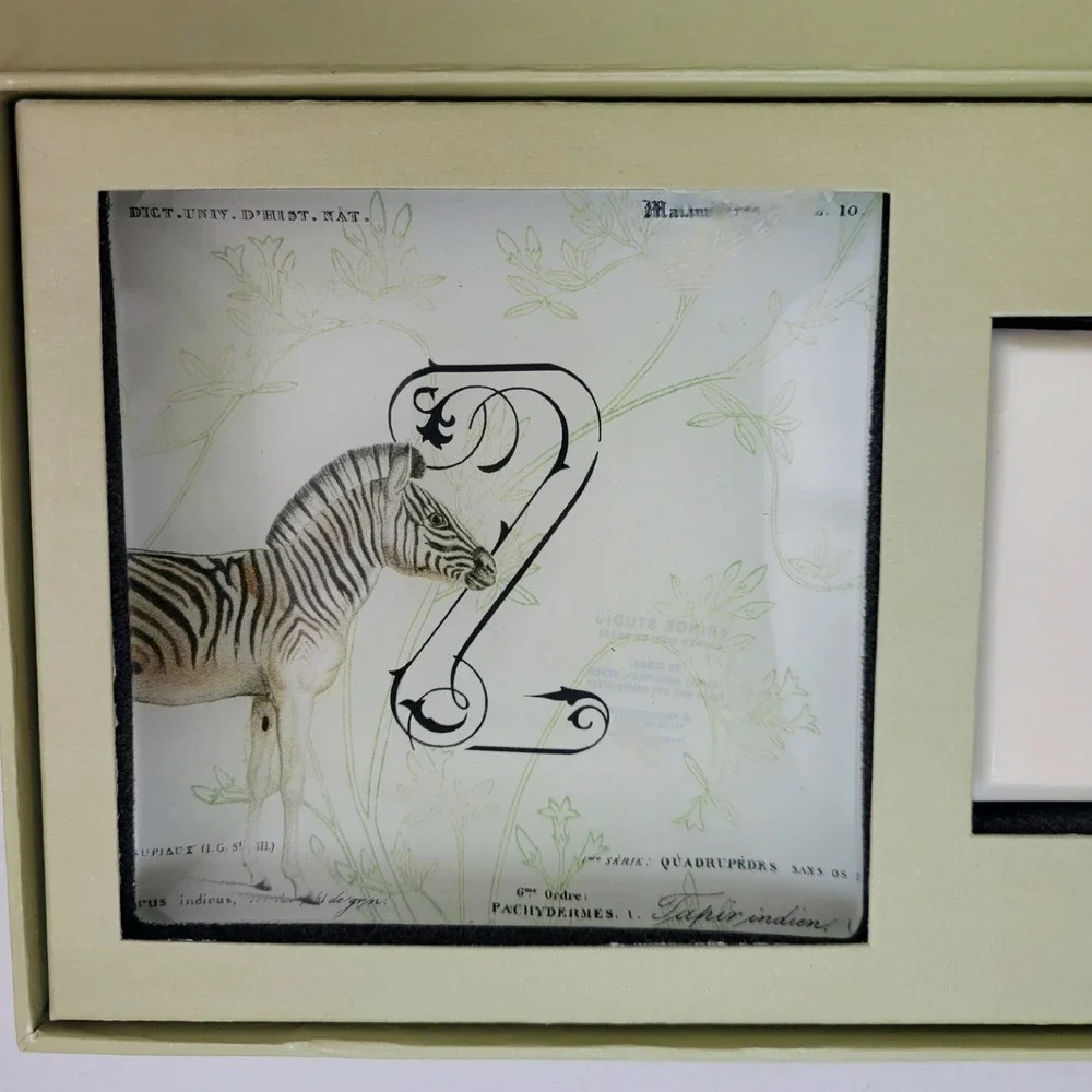 Fringe Studio Monogram Z Zebra Glass Tray and Bamboo Gingergrass Soap Gift Set